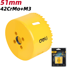 Коронка биметаллическая Deli YS EDH-SKK051-E1, 51 х 38 мм, М14