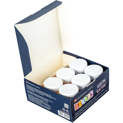 Краска акриловая по шелку "Декола батик", набор 6 цветов, 50 мл, резервы 2 шт. - 2