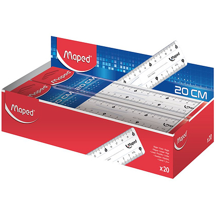 Линейка Maped "Кристалл", 20 см, с держателем, прозрачный - 2