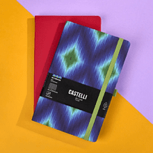 Блокнот "Ikat blue emerald", А5, 96 листов, фиолетовый, зеленый