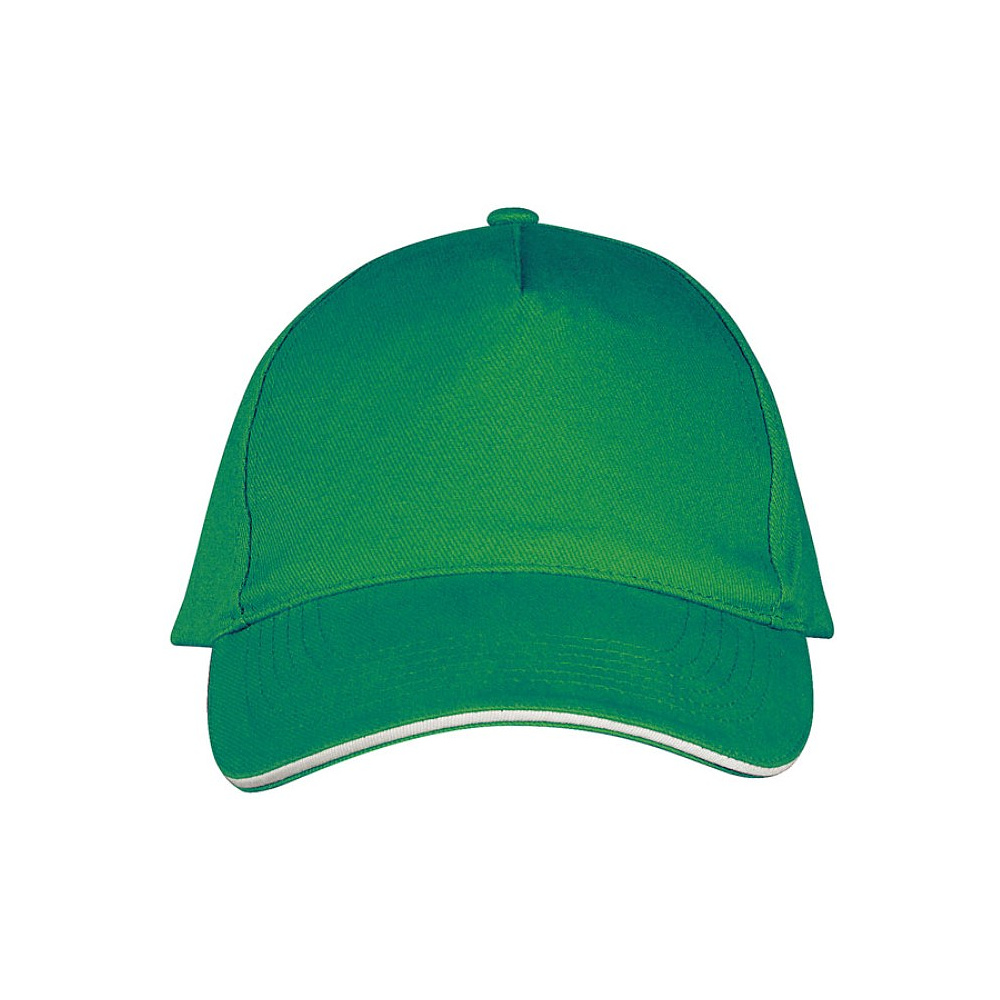 Бейсболка "Long Beach", белый, ярко-зеленый  - 2
