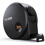 Рулетка Deli HS EHT8316, 3 м х 16 мм, Soft Touch, черный