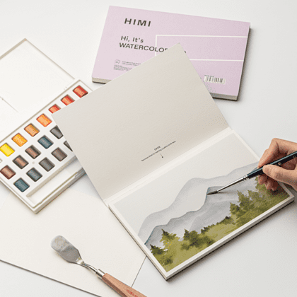 Блок-склейка бумаги для акварели "Himi", 14х21,5 см, 300 г/м2, 20 листов, фиолетовый - 6