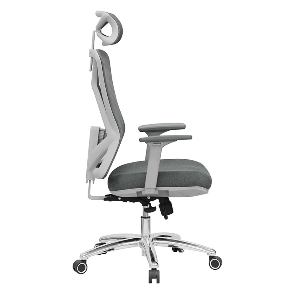 Кресло для руководителя EVOLUTION "EXO F1", ткань, сетка, алюминий, серый - 3