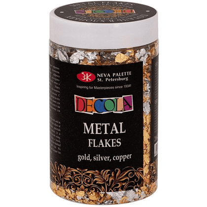 Поталь "Decola" в хлопьях, 3 г, имитация золота, серебра и меди - 2