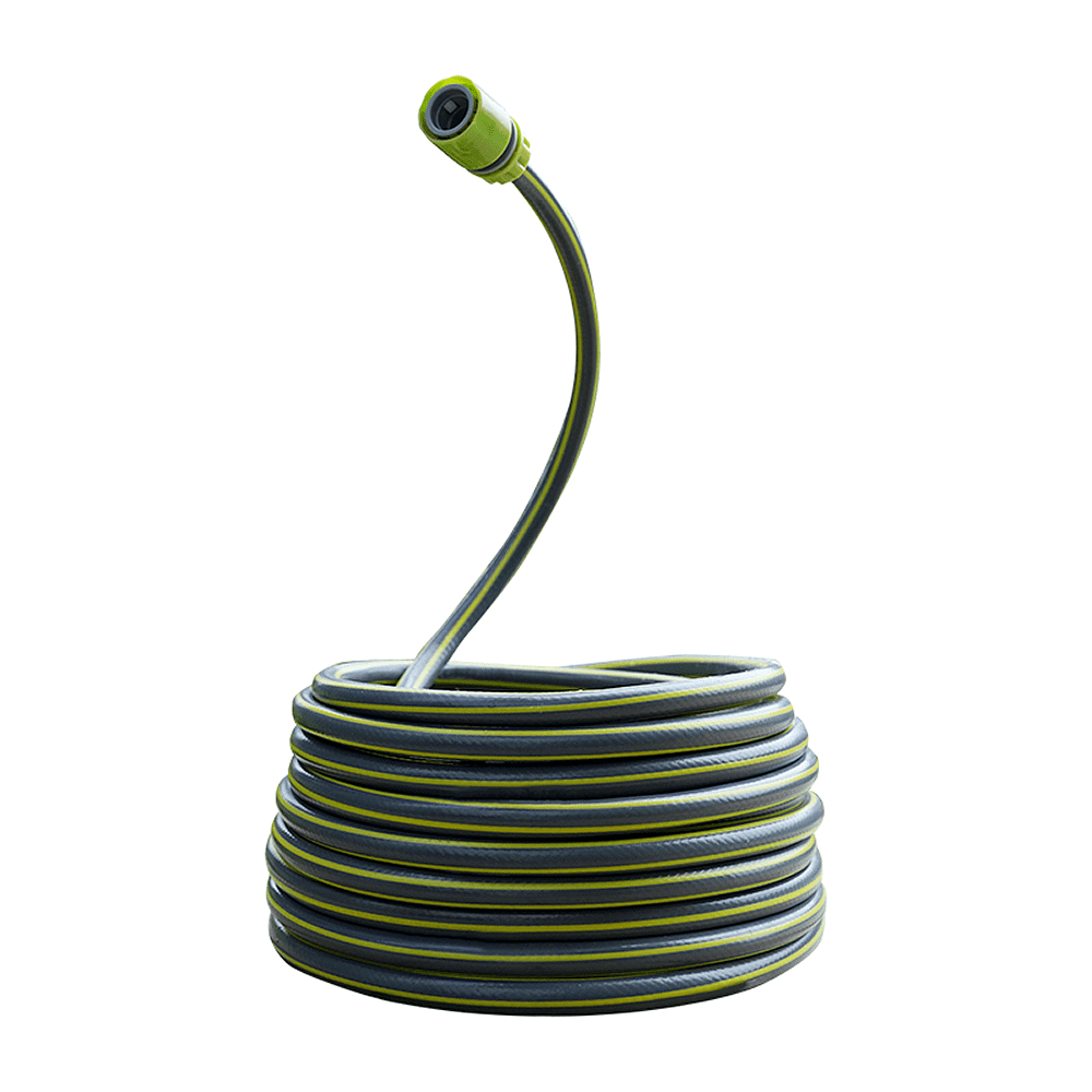 Шланг поливочный "Deli GS EDL8072E-30 5/8", 30 м, 4-х слойный, серый, зеленый