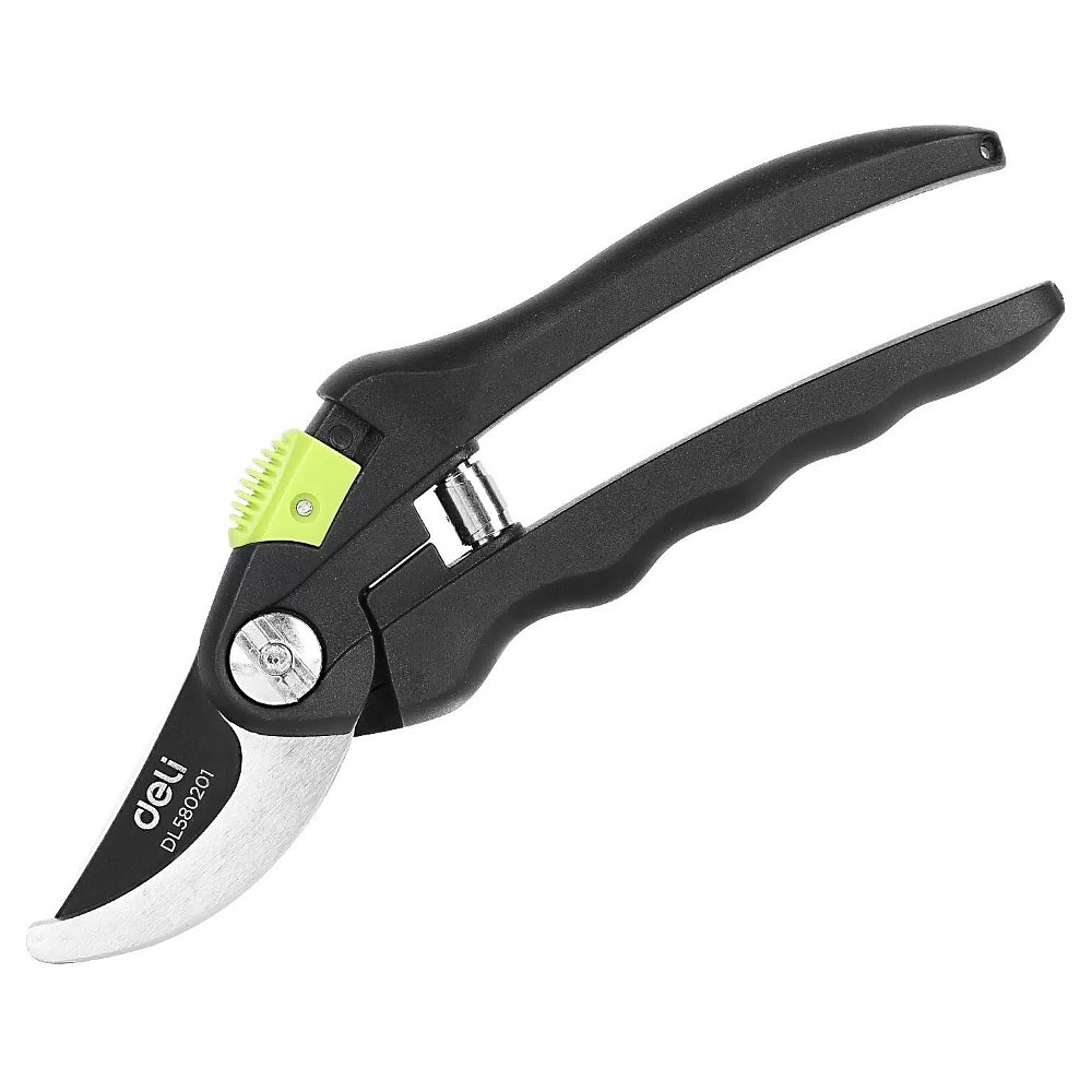 Секатор садовый "Deli", 200 мм, черный, зеленый