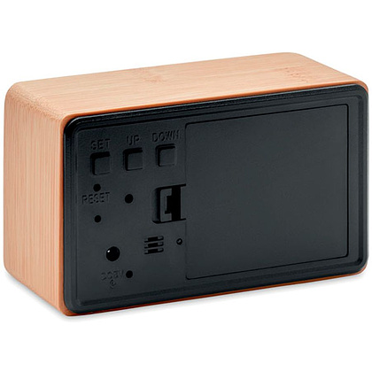 Часы-будильник LED настольные "Miri Clock", коричневый - 4