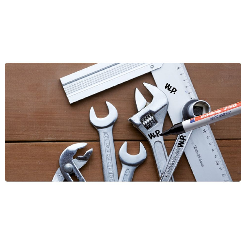 Маркер перманентный на нитрокраске Edding "750", серебристый - 7