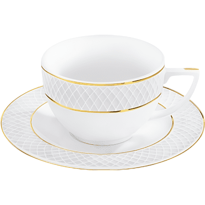 Чашка с блюдцем "WL-880102400 Diamond", 90 мл, фарфор, белый
