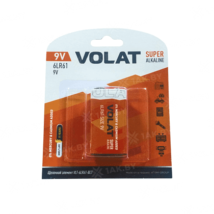 Батарейка алкалиновая Крона BL-1 6LR61, 9V, 1 шт