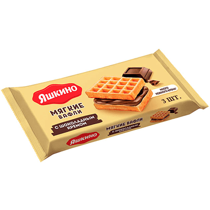 Вафли мягкие "Яшкино" с шоколадным кремом, 120 гр 