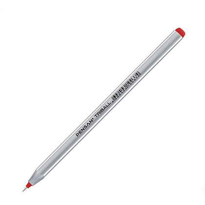 Ручка шариковая "Triball", 1,0 мм, серебристый, стерж. красный