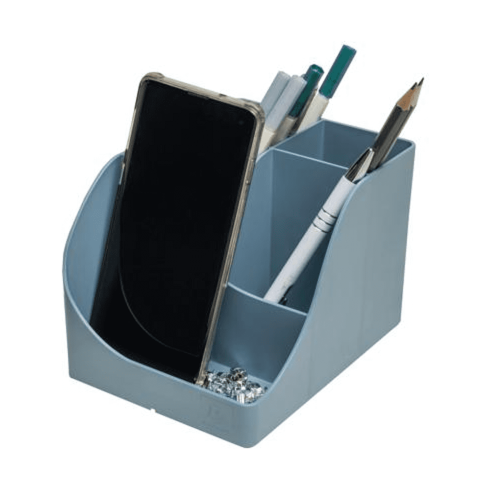 Подставка для ручек "Autentik", пластик, 5 делений, сине-серый - 6