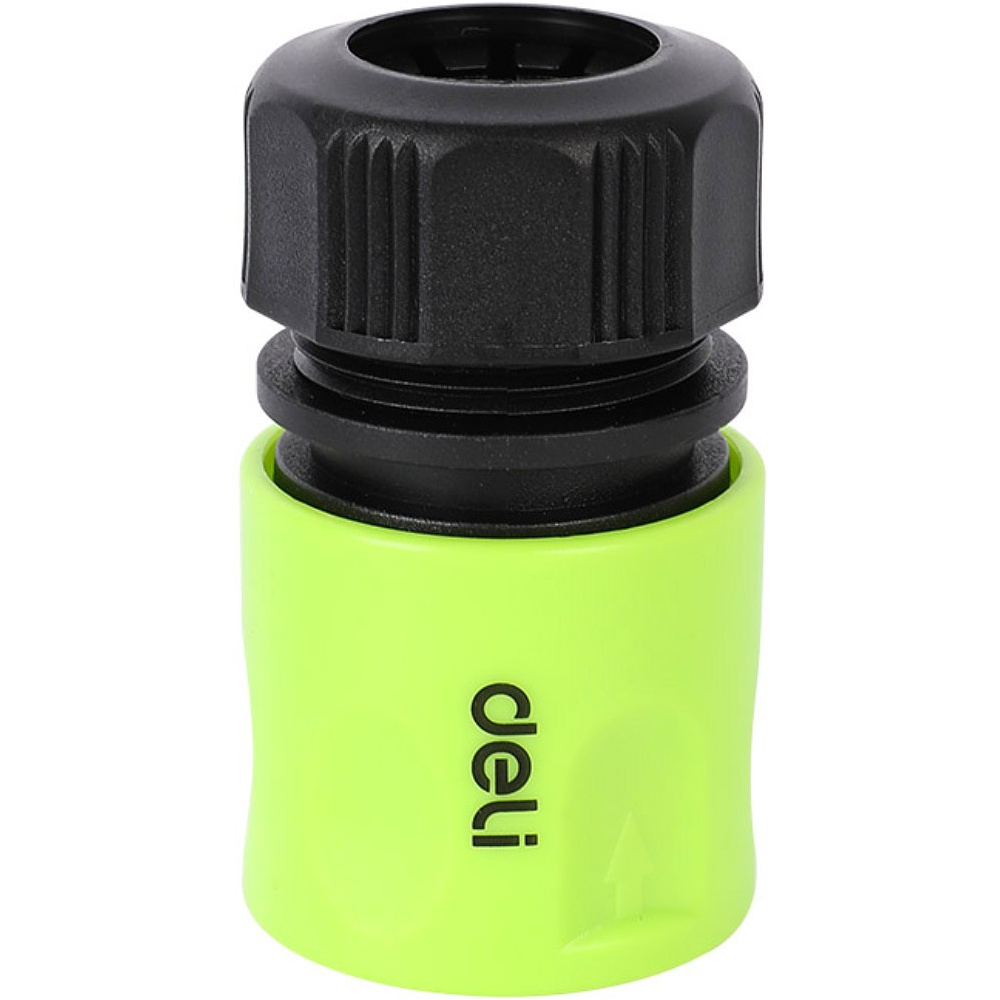 Соединитель-коннектор для шлангов Deli GS EDL8792, 1/2", быстросъемный, черный, зеленый