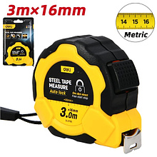 Рулетка Deli YS EDL3795, 3 м х 16 мм, желтый, черный