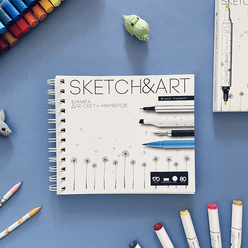 Скетчбук "Sketch&Art", 18х15.5 см, 170 г/м2, 80 листов, на спирали - 5