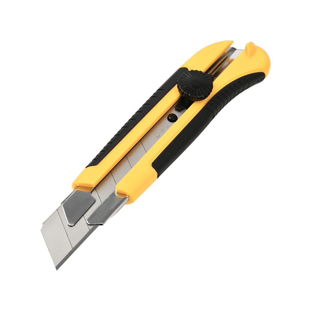Нож строительный "Deli" 25 мм, желтый