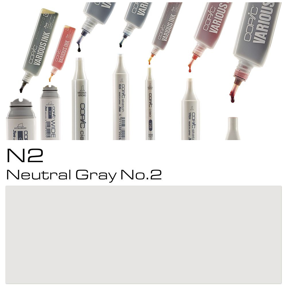 Чернила для заправки маркеров "Copic", N-2 нейтральный серый №2 - 2