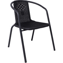 Кресло садовое AksHome RVERONA, PP, черный, сталь-черная