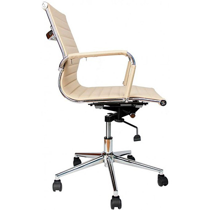 Кресло для руководителя EVERPROF "Leo", экокожа, металл, бежевый - 2