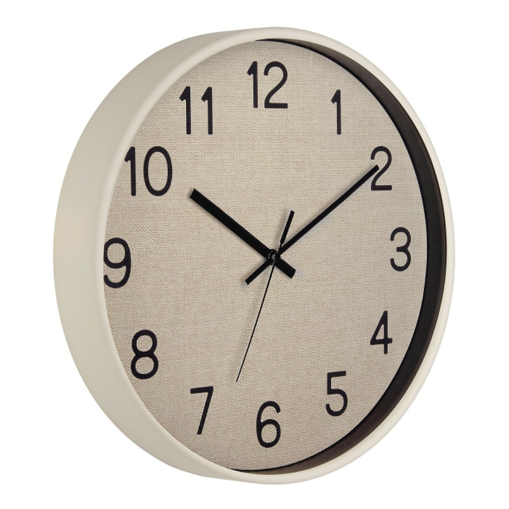 Часы настенные круглые "77776737", пластик, бежевый