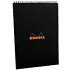 Блокнот "Rhodia" на пружине, A4, 80 листов, клетка, черный