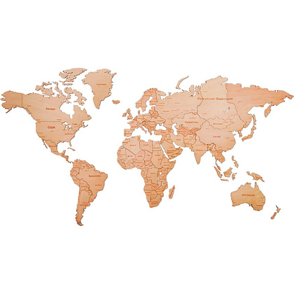 Пазл деревянный "Карта мира" одноуровневый на стену,  XL 3143, 72х130 см - 2