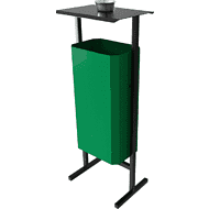 Урна уличная для мусора СТАНДАРТ с пепельницей, 50 л, металл, зелёный