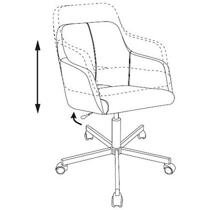 Кресло для персонала Бюрократ "CH-380M", металл, ткань, синий - 6