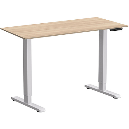 Стол с электроприводом WellDesk Prime 1300x675х18 белый/акация лэйкленд (9191462+9072453)