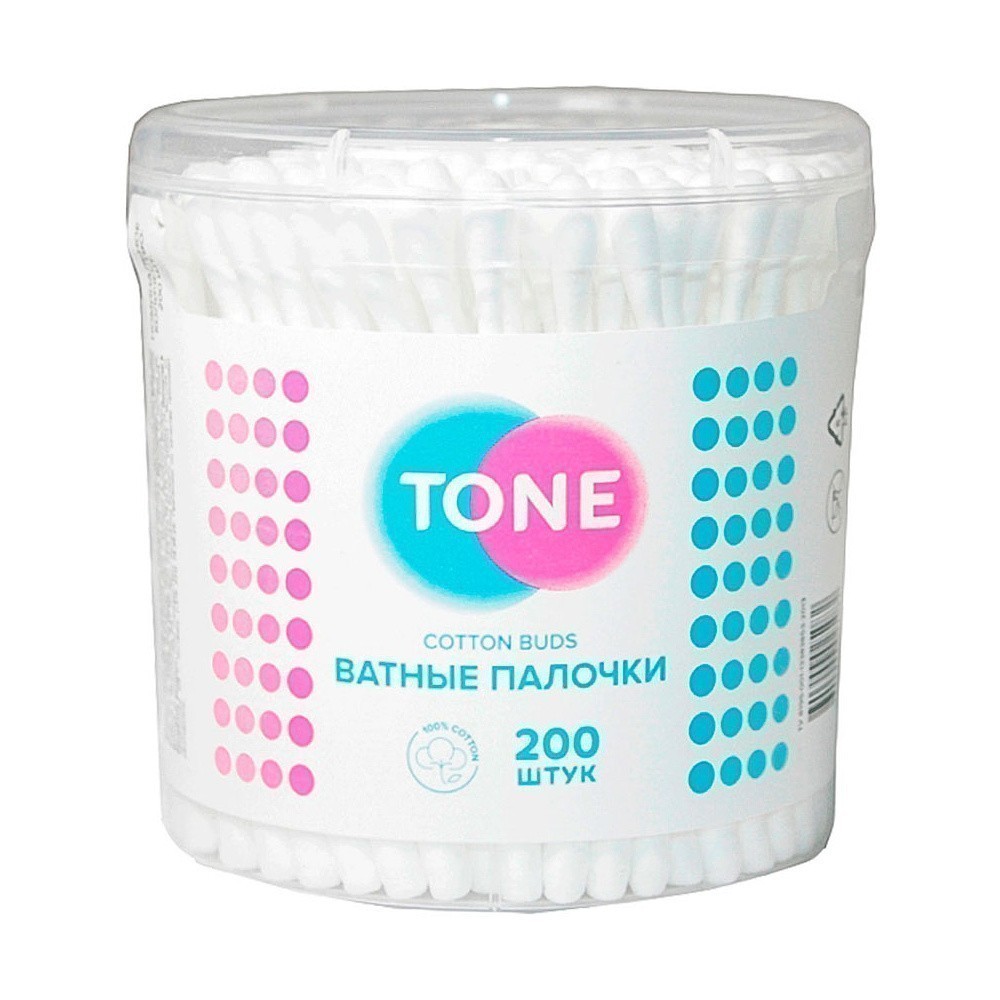 Ватные палочки TONE  200 шт/уп. в стакане круглом