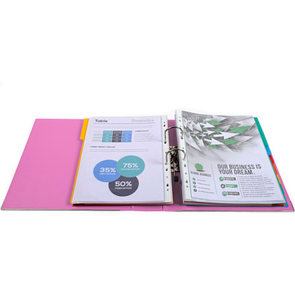 Папка-регистратор "Exacompta", A4, 80 мм, ПВХ, пастельный розовый - 2