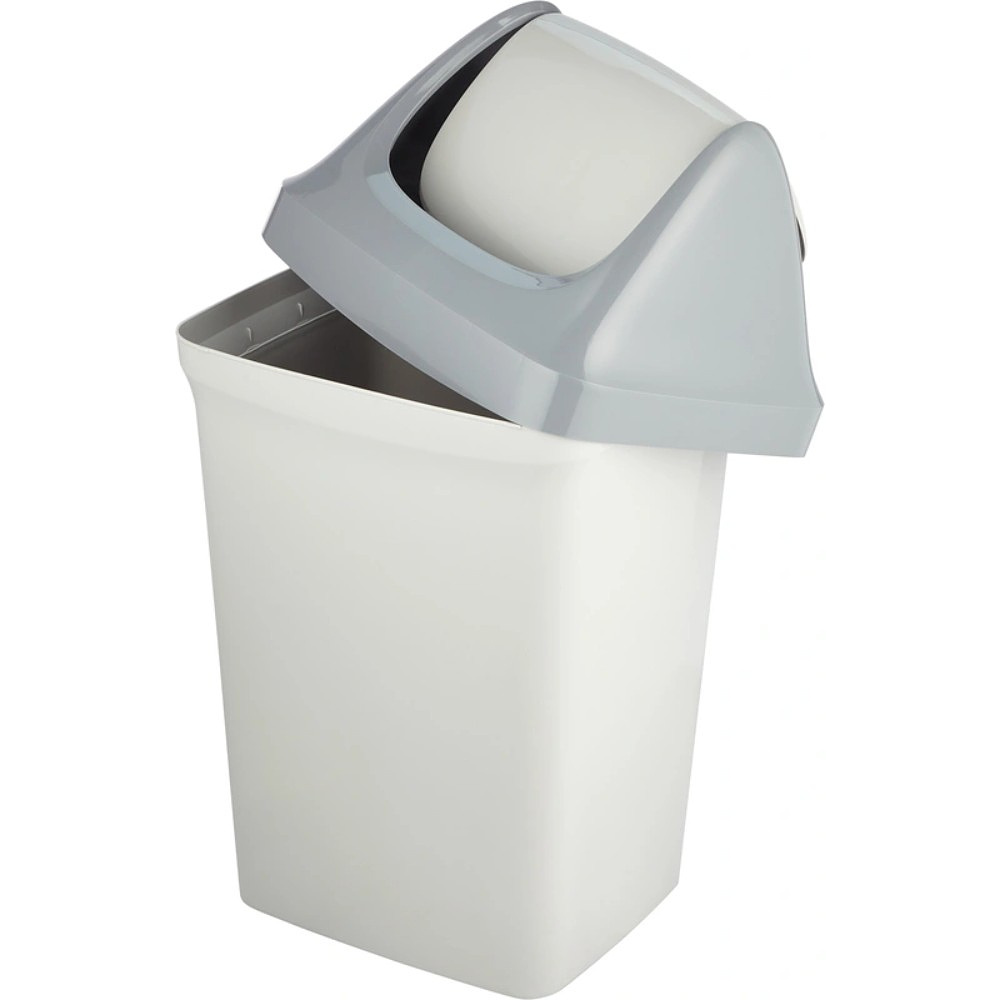 Урна для мусора 50л "Luscan Swing", пластик, с крышкой, серый - 3