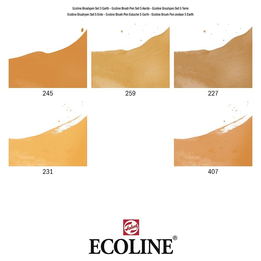 Набор акварельных маркеров "Ecoline", 5 шт., оранжево-коричневые - 2