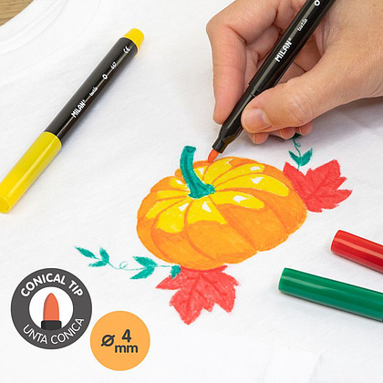 Фломастеры Milan для росписи на ткани, 6 цветов - 3