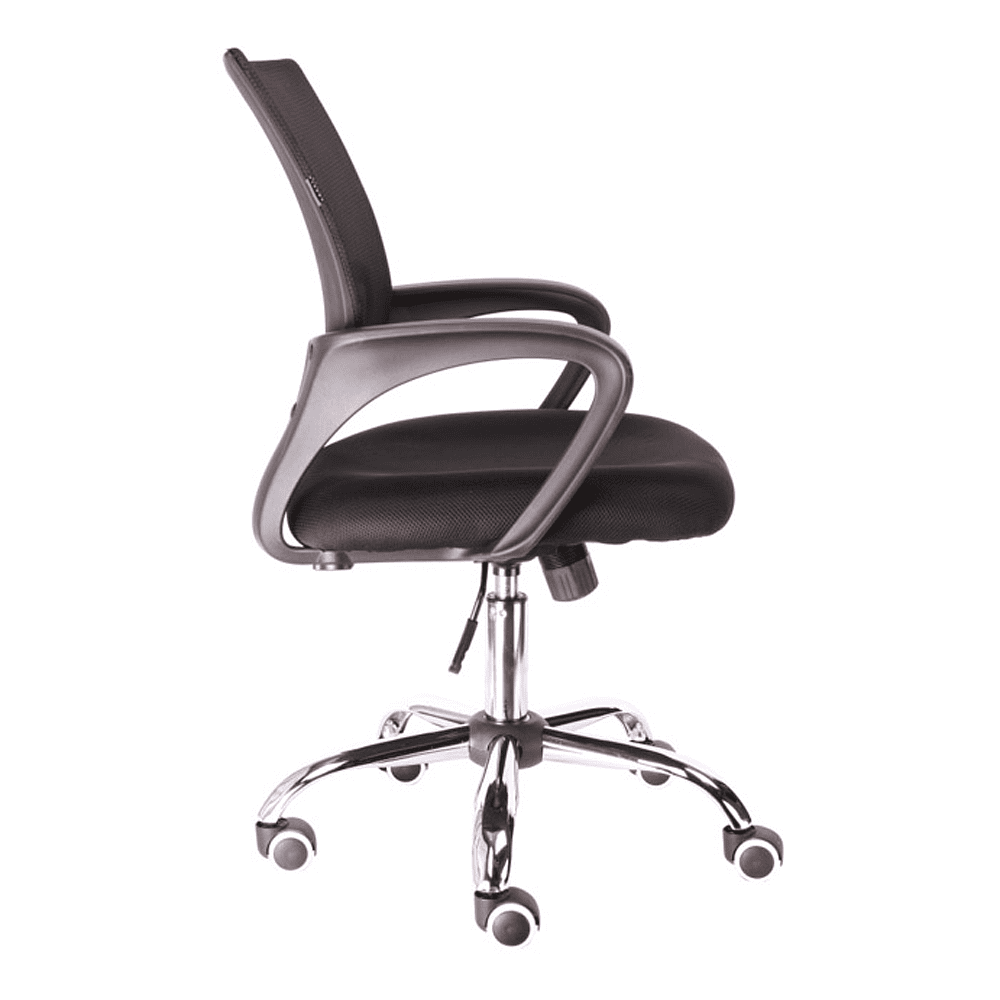 Кресло для персонала "EVERPROF EP-696", ткань, сетка, хром, черный - 3