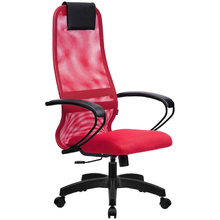 Кресло для руководителя "METTA BP-8 PL" сетка, пластик, красный