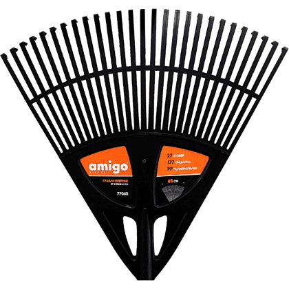 Грабли веерные Amigo Grande 77065, 27 зубьев, с черенком - 2