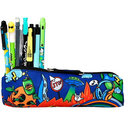 Пенал "Урбан", 1 отделение,  оранжевый, синий - 3