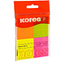 Бумага для записей на клейкой основе "Kores", 40x50 мм, 200 листов, ассорти неон