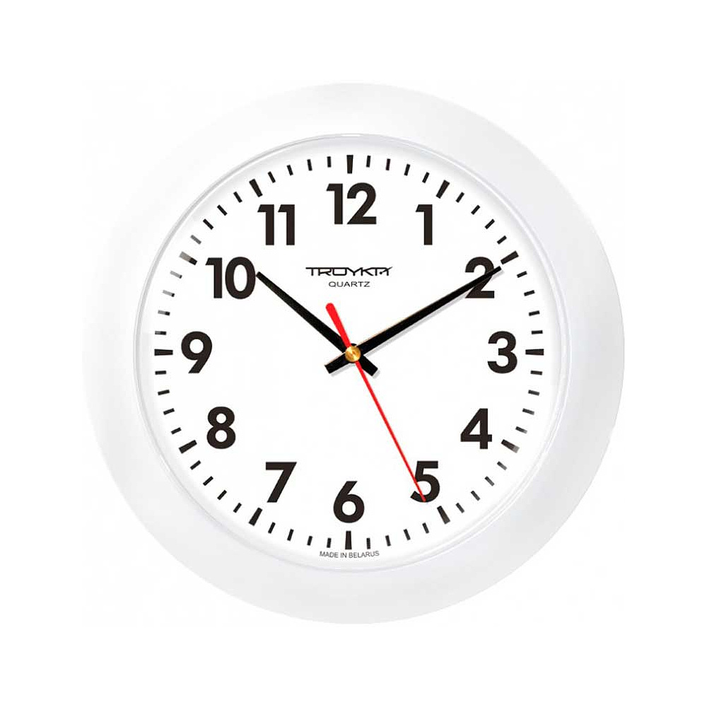 Часы настенные круглые "51510511" пластик, белый