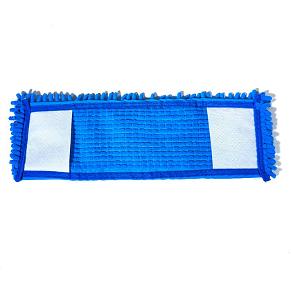 Насадка для плоской швабры 42х14 см, шенилл, на резинке, синий - 4