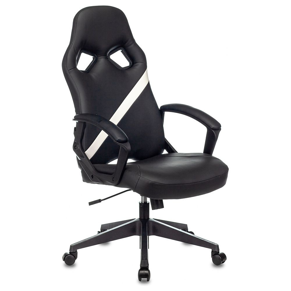 Кресло игровое "Zombie DRIVER", экокожа, пластик, черный, белый - 10