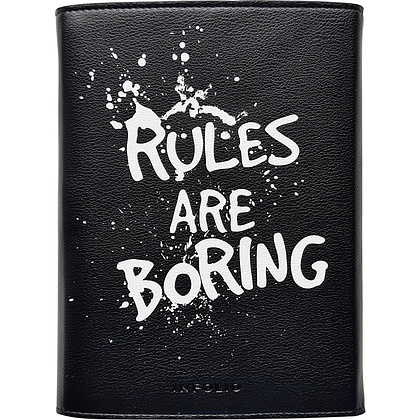 Обложка для паспорта "Grunge белая надпись", черный