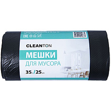 Мешки для мусора ПНД "Cleanton", 12 мкм, 35 л, 25 шт/рулон