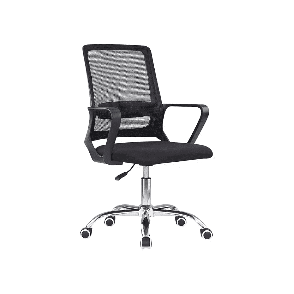 Кресло для персонала SitZone "U-0385 CH", ткань, хром, черный