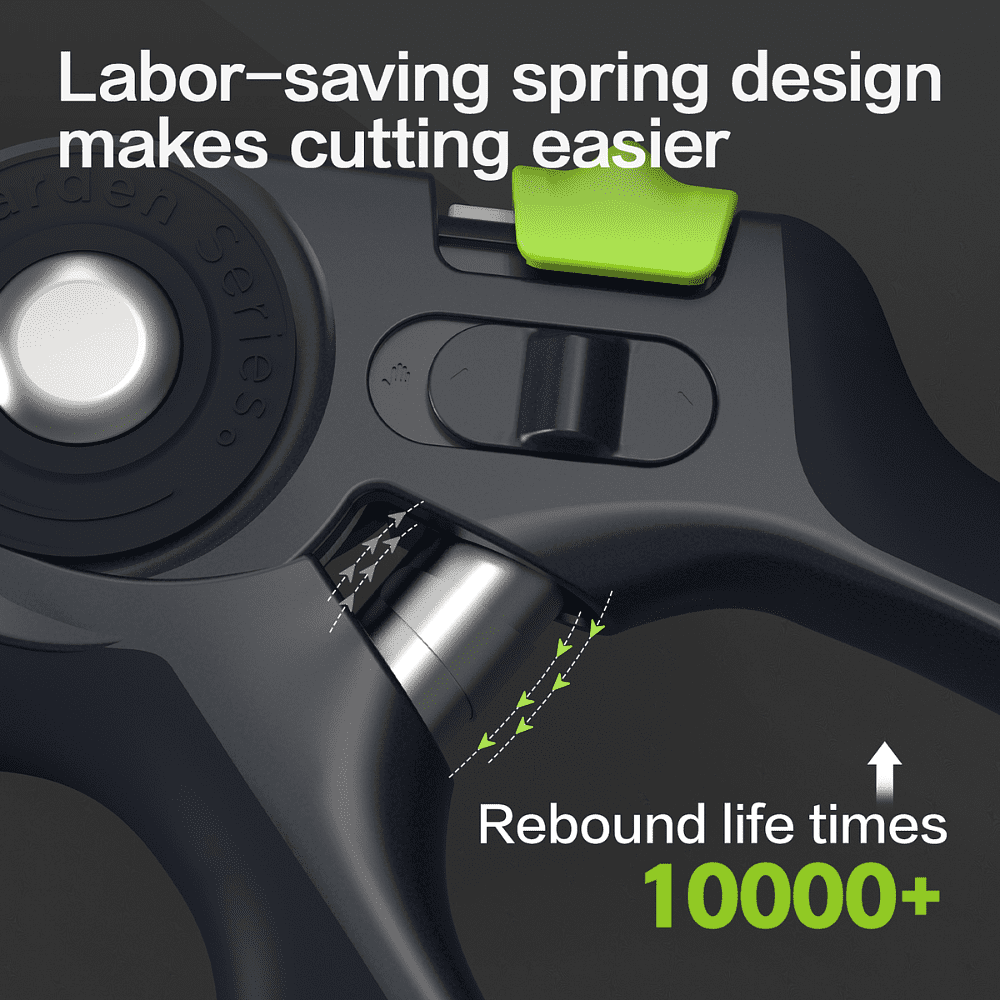 Секатор садовый Deli GS EDL-YL0004, 216 мм, SK5, черный - 6