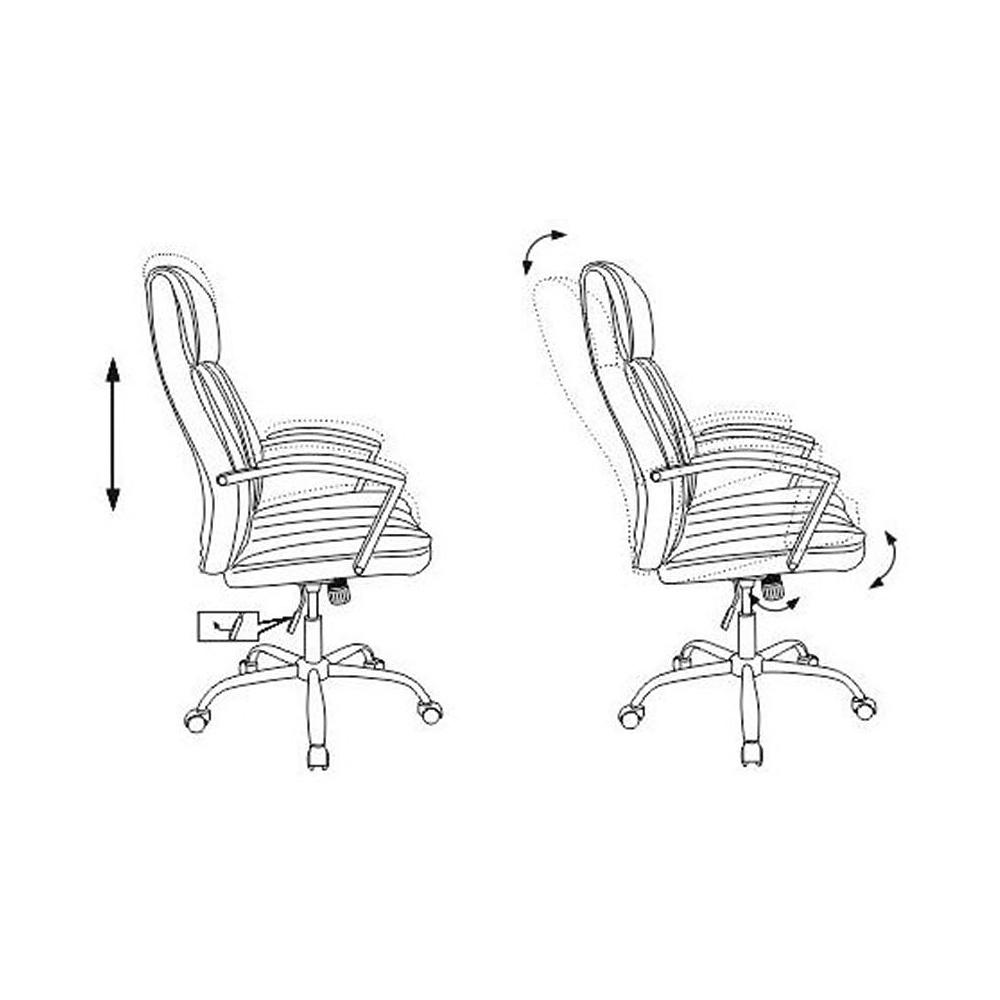 Кресло для руководителя "Бюрократ T-8000SL", кожзам, хром, черный, серый - 6