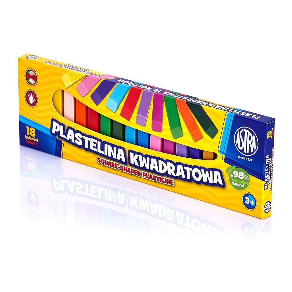 Пластилин "Astra" квадратный, 18 цветов